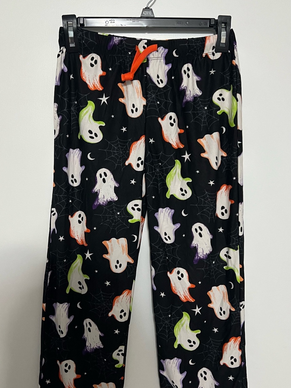 Kids Halloween Ghost Print Pajama Pants - Black